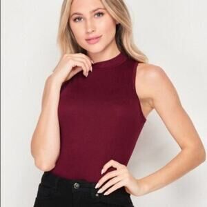 NWT Wine Red Sleeveless Bodysuit